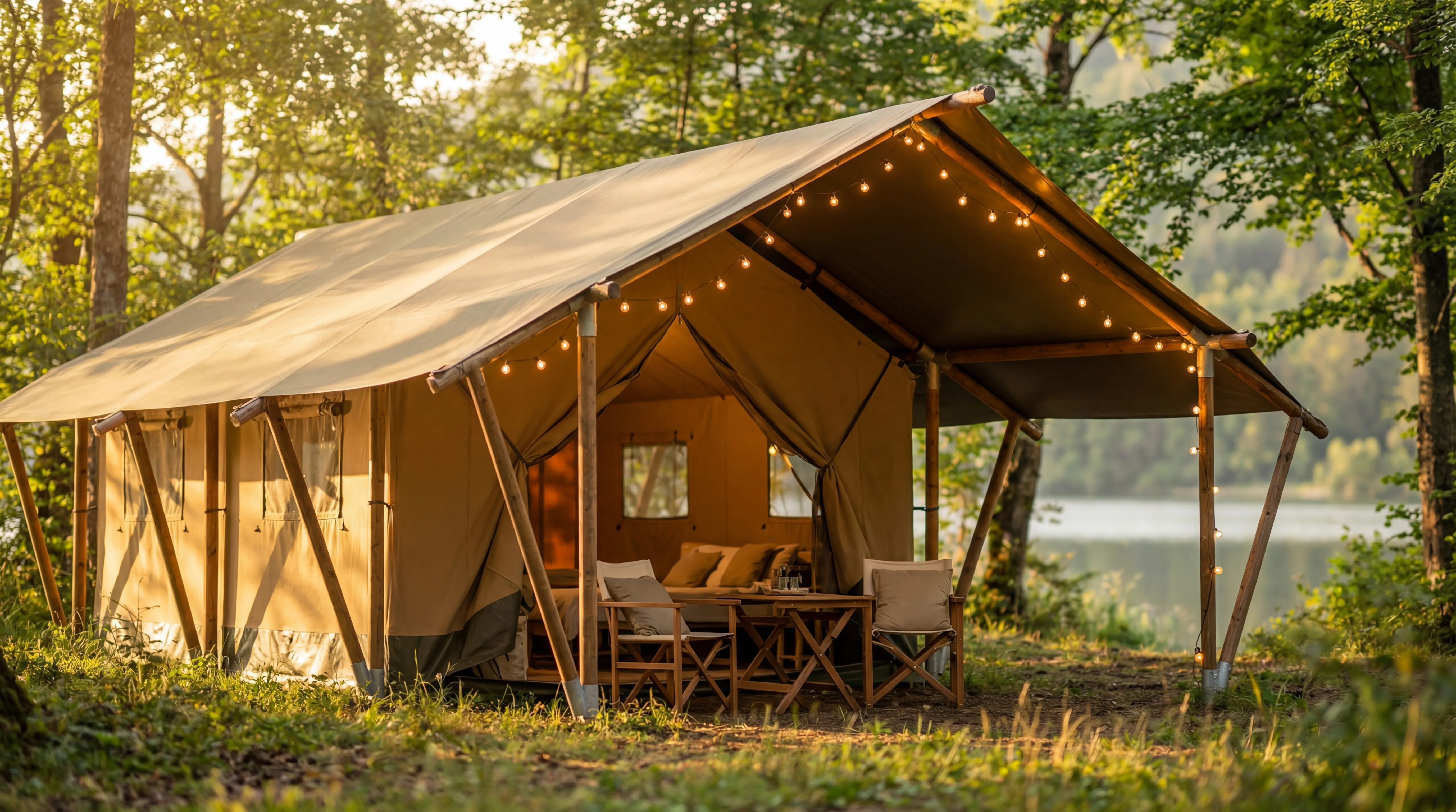 Premium safari frame camping tent for glamping manufactured by BNC